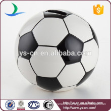 Banco de moneda de fútbol de cerámica para los niños